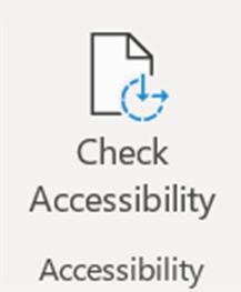 What the Check Accessibility button in Microsoft Office looks like
