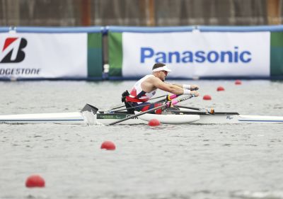 Ben Pritchard competing in the Rowing at the Tokyo 2020/21 Paralympic Games